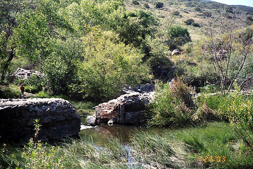 Pooled Water Above Mission Dam -- PCT Packer Swam Here as a Boy, in the Former Lake Which No Longer Exists