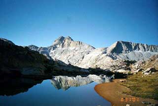 Reflection of Gemini Peak, enroute to Dancing Bear Pass