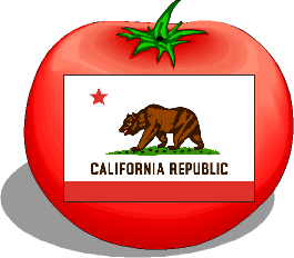 California Bear Flag Superimposed on Big Tomato