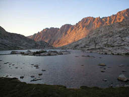 Sapphire Lake, Darwin-Mendel Massif, Alpenglow